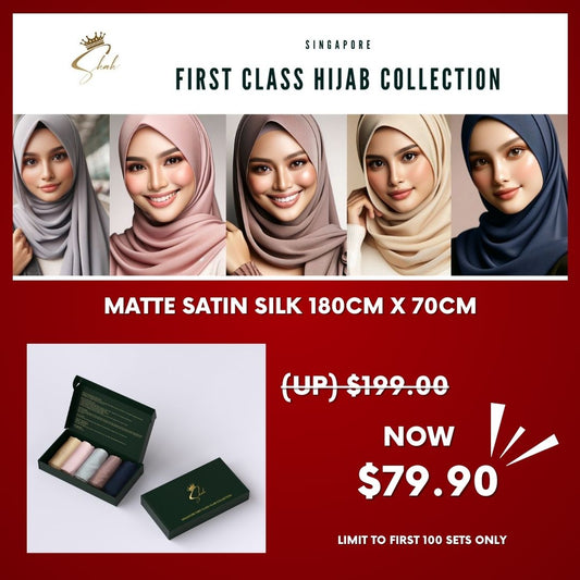 5in1 Shawl Collection in Gift Box- Matte Satin Silk